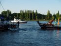 Motor Segelboot mit Motorschaden trieb gegen Alte Liebe bei Koeln Rodenkirchen P141